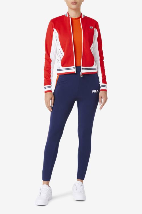 Fila Settanta Ii Naisten Takki Punainen Valkoinen Laivastonsininen | Fila430ZA