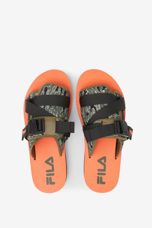 Fila Sol-slide V2 Camo Miesten Rantasandaalit Mustat Oliivinvihreä | Fila093LV
