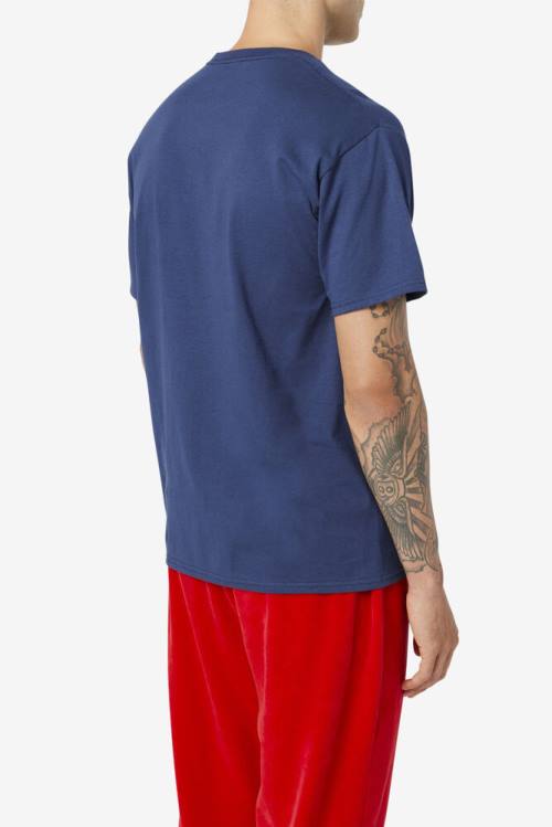 Fila Stacked Tee Miesten T Paidat Laivastonsininen Valkoinen Punainen | Fila783DC