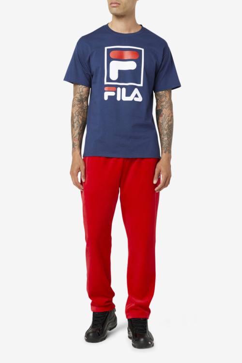 Fila Stacked Tee Miesten T Paidat Laivastonsininen Valkoinen Punainen | Fila783DC