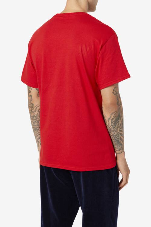 Fila Stacked Tee Miesten T Paidat Punainen Valkoinen Laivastonsininen | Fila801QA