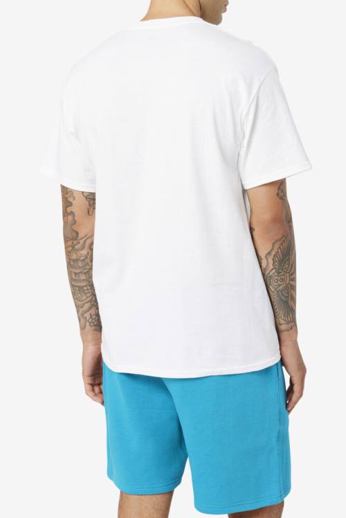 Fila Stacked Tee Miesten T Paidat Valkoinen Laivastonsininen Punainen | Fila890EQ