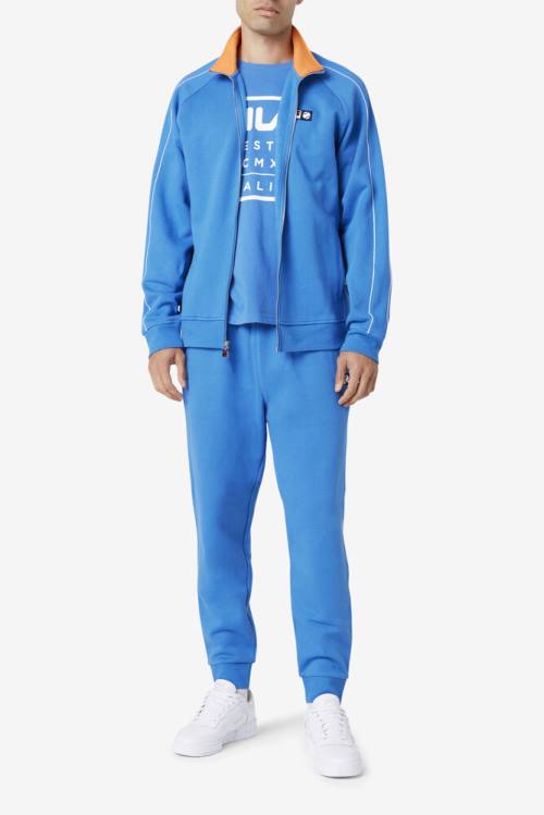 Fila Sutton Track Miesten Takki Sininen Valkoinen Koralli Pinkki | Fila068PH