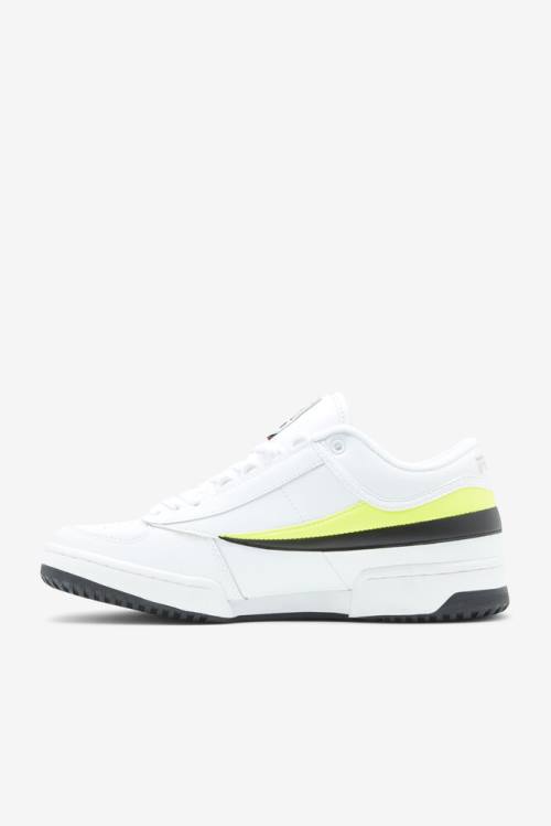 Fila T-1 Mid Miesten Tennarit Valkoinen Keltainen Mustat | Fila732HZ