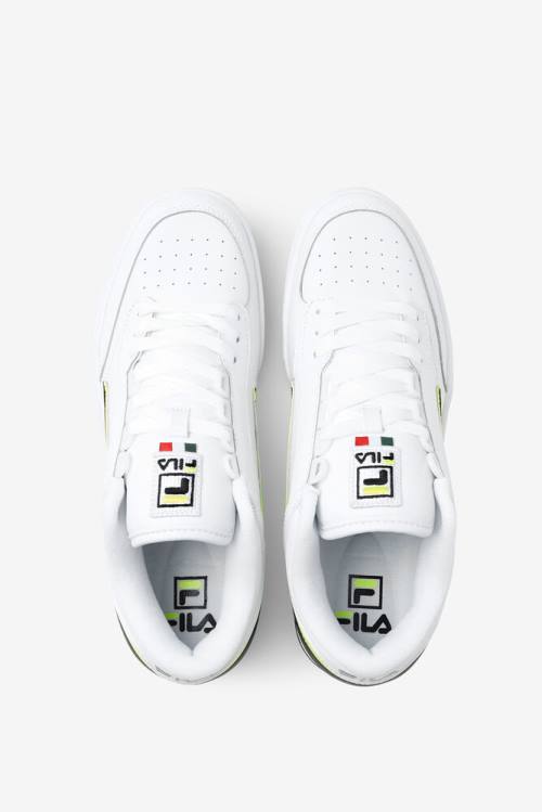 Fila T-1 Mid Miesten Tennarit Valkoinen Keltainen Mustat | Fila732HZ