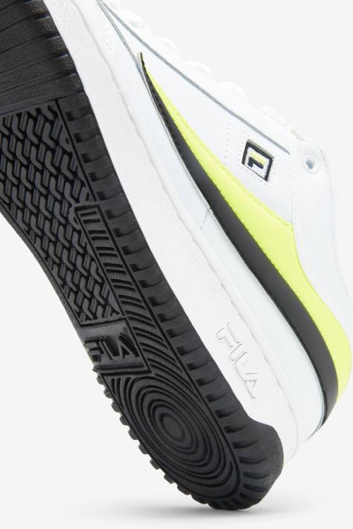 Fila T-1 Mid Miesten Tennarit Valkoinen Keltainen Mustat | Fila732HZ