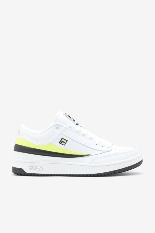 Fila T-1 Mid Miesten Tennarit Valkoinen Keltainen Mustat | Fila732HZ