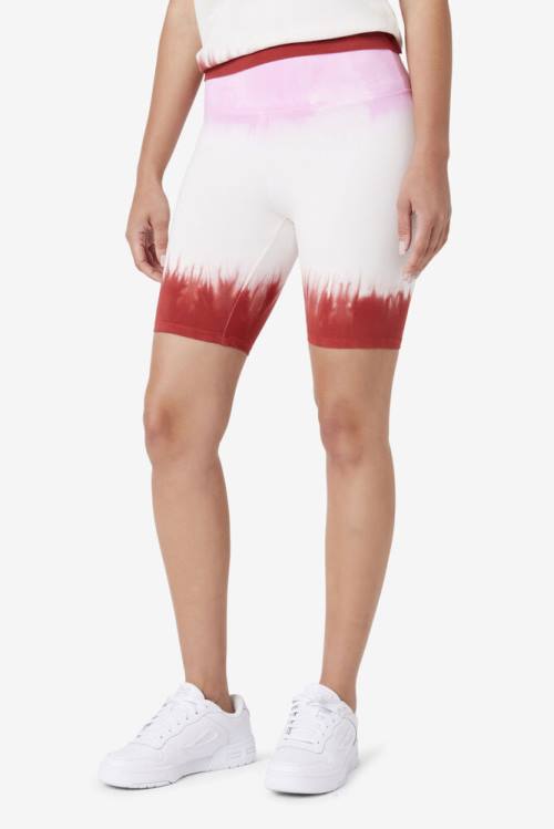 Fila Taima Tie Dye Bike Naisten Shortsit Valkoinen Punainen | Fila031NC