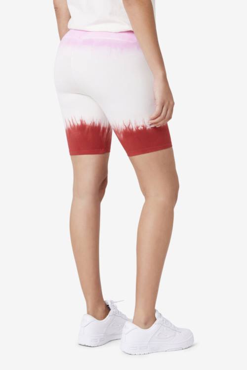 Fila Taima Tie Dye Bike Naisten Shortsit Valkoinen Punainen | Fila031NC