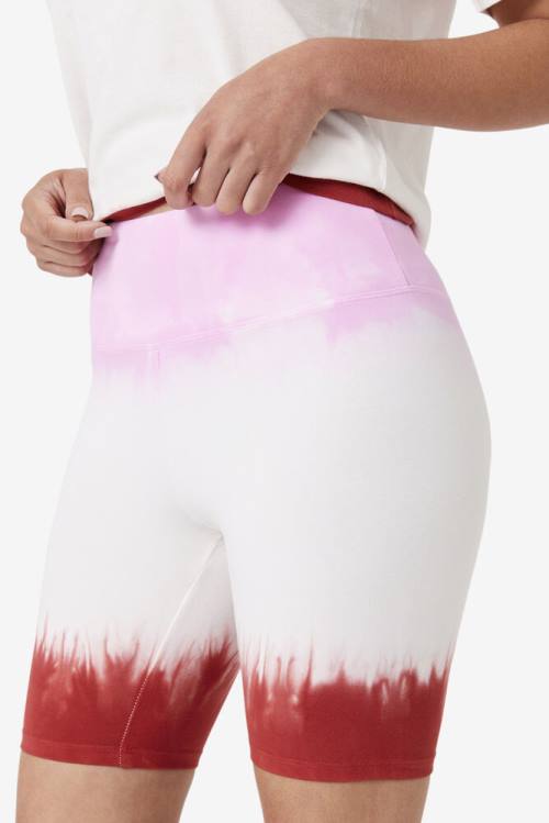 Fila Taima Tie Dye Bike Naisten Shortsit Valkoinen Punainen | Fila031NC