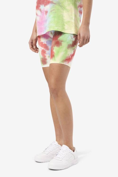 Fila Taima Tie Dye Bike Naisten Shortsit Vihreä Valkoinen Punainen | Fila231ZJ