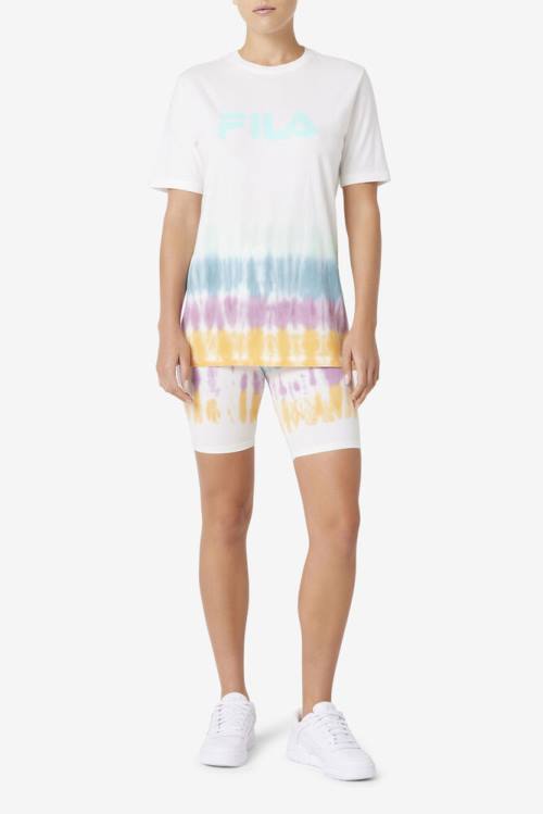 Fila Taima Tie Dye Bike Naisten Shortsit Valkoinen | Fila795YP