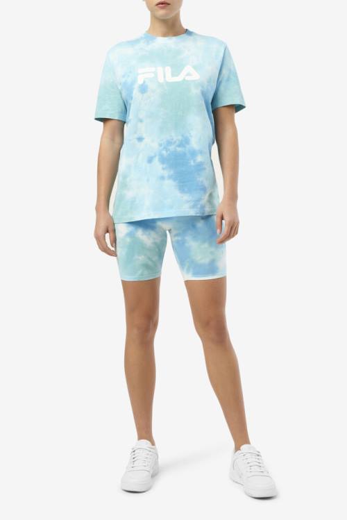 Fila Taima Tie Dye Bike Naisten Shortsit Valkoinen | Fila890ES