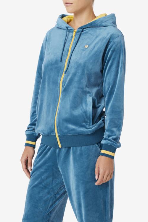 Fila Tove Velour Full Zip Naisten Huppari Sininen Koralli | Fila295IP