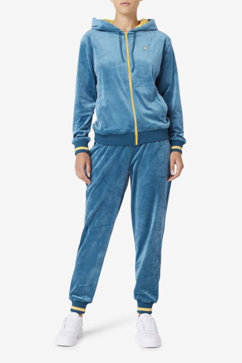 Fila Tove Velour Full Zip Naisten Huppari Sininen Koralli | Fila295IP