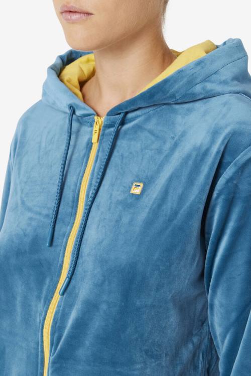 Fila Tove Velour Full Zip Naisten Huppari Sininen Koralli | Fila295IP