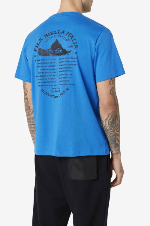 Fila Track Tee Miesten T Paidat Sininen Valkoinen | Fila235VP