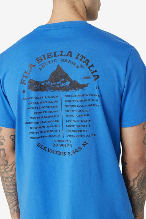 Fila Track Tee Miesten T Paidat Sininen Valkoinen | Fila235VP