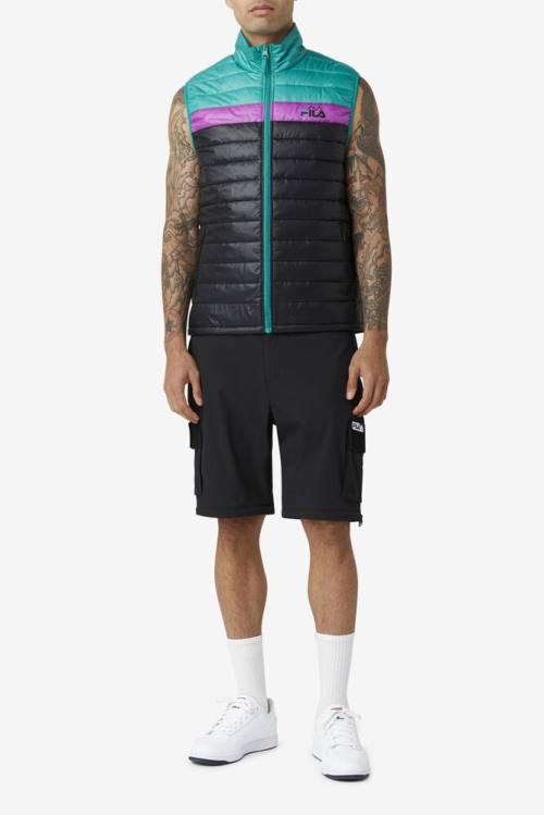Fila Tri Vest Miesten Takki Mustat Vihreä Violetit | Fila945FS