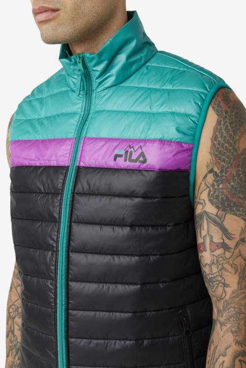 Fila Tri Vest Miesten Takki Mustat Vihreä Violetit | Fila945FS