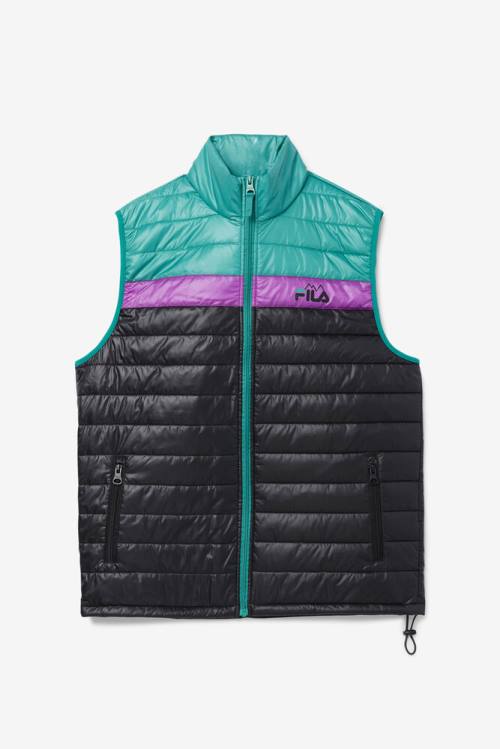Fila Tri Vest Miesten Takki Mustat Vihreä Violetit | Fila945FS