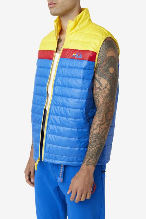 Fila Tri Vest Miesten Takki Sininen Sitruuna Punainen | Fila138AF