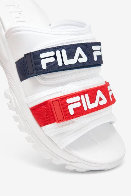 Fila Ulkoilu Miesten Rantasandaalit Valkoinen Laivastonsininen Punainen | Fila234NJ
