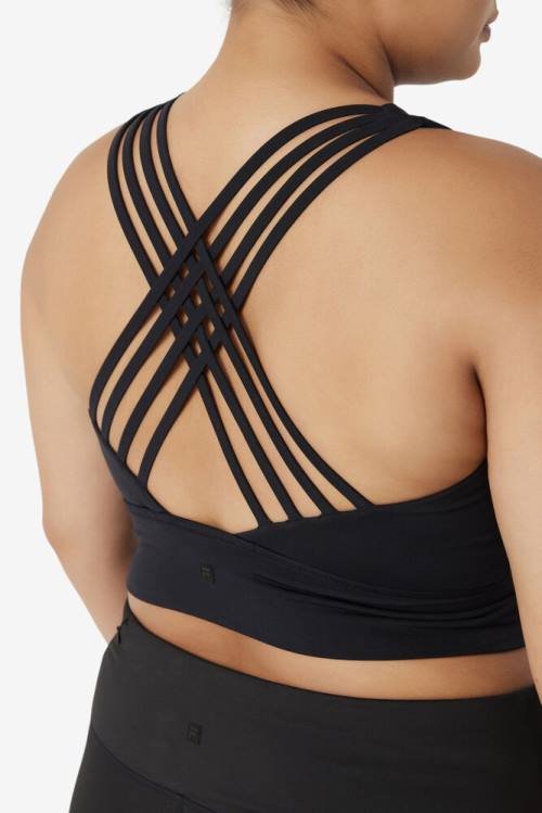 Fila Uplift High Neck Sports Bra Naisten Topit Mustat | Fila034UA