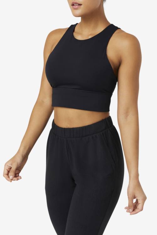 Fila Uplift High Neck Sports Bra Naisten Topit Mustat | Fila947FA