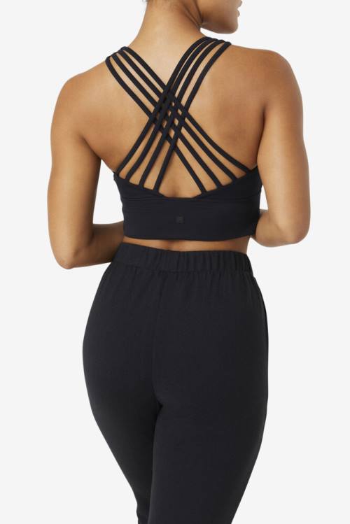 Fila Uplift High Neck Sports Bra Naisten Topit Mustat | Fila947FA