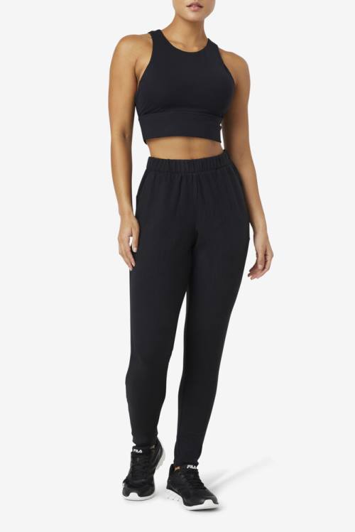 Fila Uplift High Neck Sports Bra Naisten Topit Mustat | Fila947FA