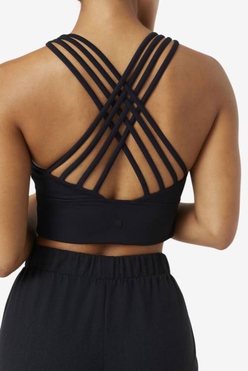 Fila Uplift High Neck Sports Bra Naisten Topit Mustat | Fila947FA