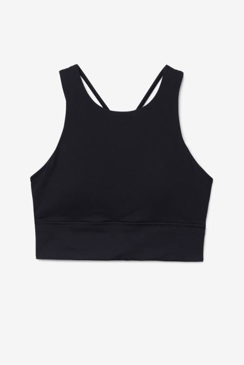 Fila Uplift High Neck Sports Bra Naisten Topit Mustat | Fila947FA