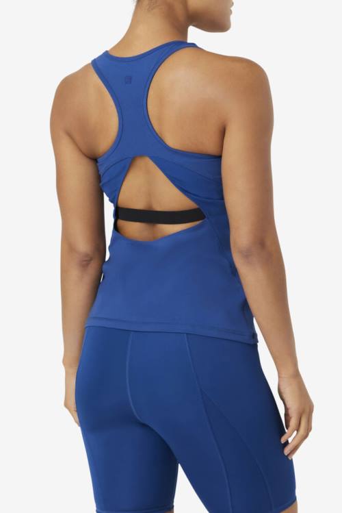 Fila Uplift Open Racerback Tank Naisten Topit Laivastonsininen Mustat | Fila045AF
