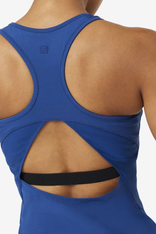 Fila Uplift Open Racerback Tank Naisten Topit Laivastonsininen Mustat | Fila045AF