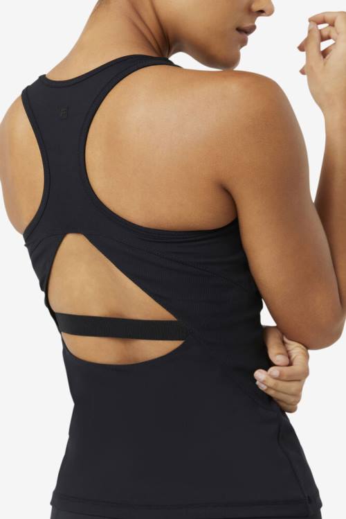 Fila Uplift Open Racerback Tank Naisten Topit Mustat | Fila751FQ