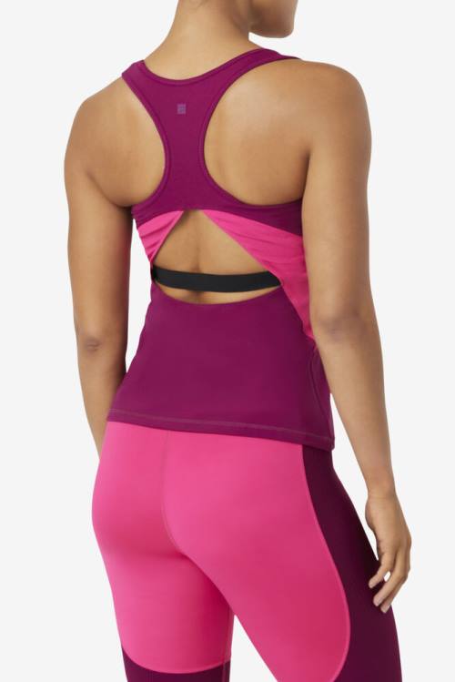 Fila Uplift Open Racerback Tank Naisten Topit Violetit Vaaleanpinkki | Fila809YJ