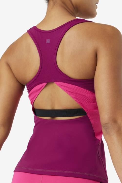 Fila Uplift Open Racerback Tank Naisten Topit Violetit Vaaleanpinkki | Fila809YJ