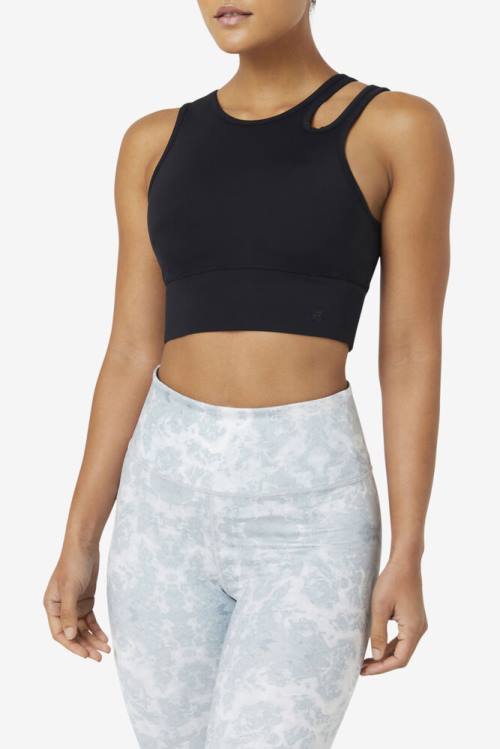 Fila Uplift Slice Crop Bra Naisten Topit Mustat | Fila014PB