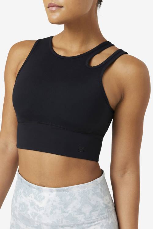 Fila Uplift Slice Crop Bra Naisten Topit Mustat | Fila014PB
