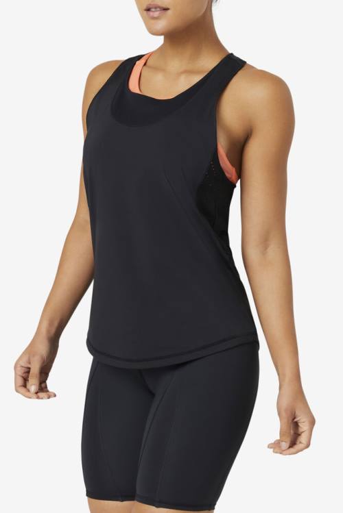 Fila Uplift Textured Racerback Tank Naisten Topit Mustat | Fila893PW