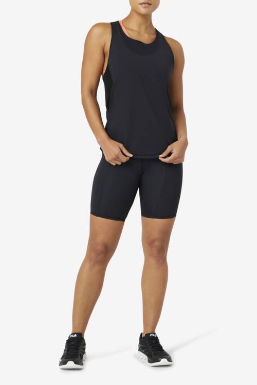 Fila Uplift Textured Racerback Tank Naisten Topit Mustat | Fila893PW