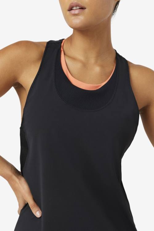 Fila Uplift Textured Racerback Tank Naisten Topit Mustat | Fila893PW