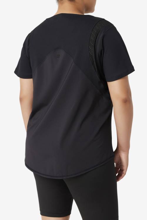 Fila Uplift Textured Sleeve Naisten Topit Mustat | Fila061CE
