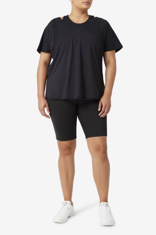 Fila Uplift Textured Sleeve Naisten Topit Mustat | Fila061CE