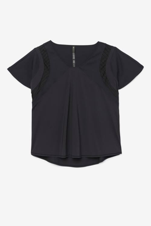 Fila Uplift Textured Sleeve Naisten Topit Mustat | Fila061CE