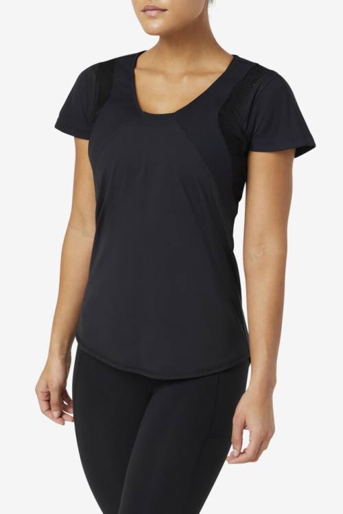 Fila Uplift Textured Sleeve Naisten Topit Mustat | Fila204WK