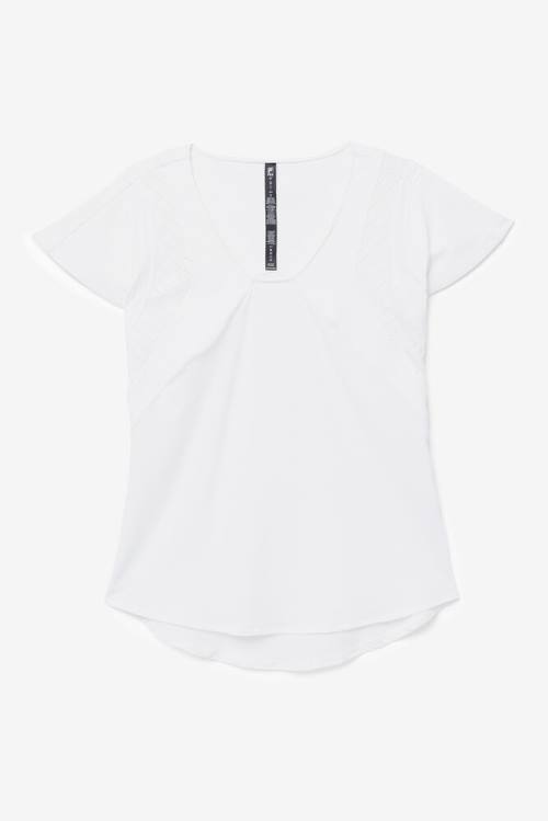 Fila Uplift Textured Sleeve Naisten Topit Valkoinen | Fila319EU