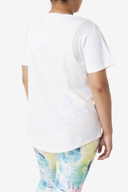 Fila Uplift Textured Sleeve Naisten Topit Valkoinen | Fila340YL