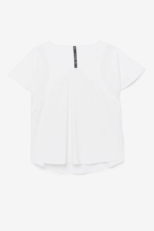 Fila Uplift Textured Sleeve Naisten Topit Valkoinen | Fila340YL